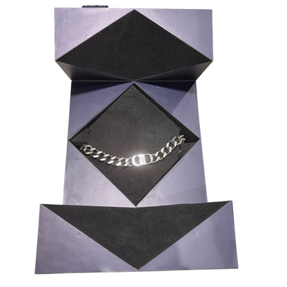 Christian Dior CD ICON Chain Link Necklace Silver