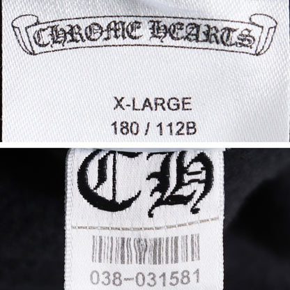 CHROME HEARTS Vertical Logo Hoodie Black Size XL