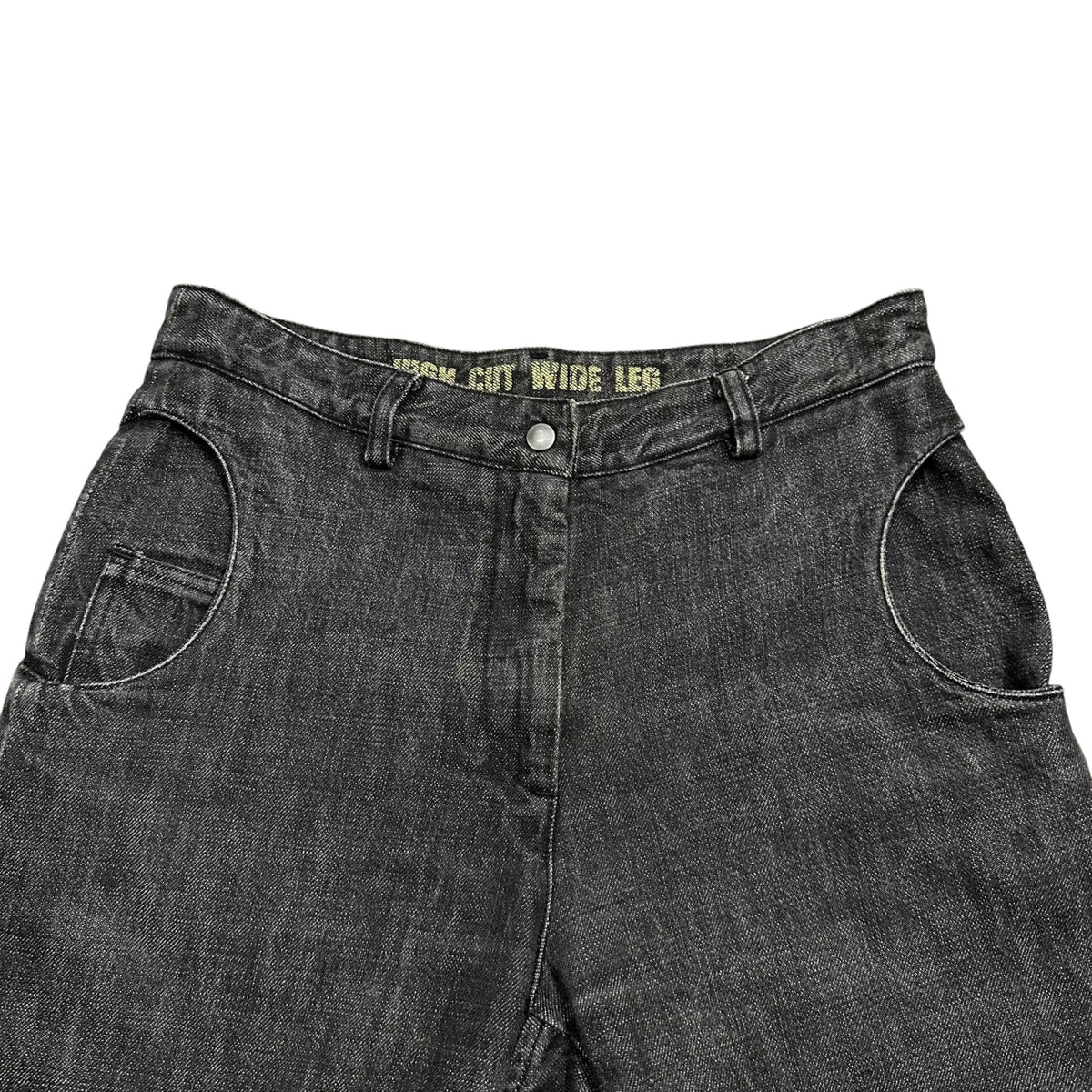 MM6 03SS Circular Pocket Wide Flare Pants Black Size 42