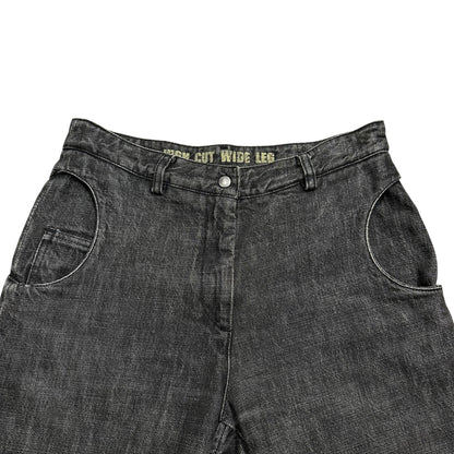 MM6 03SS Circular Pocket Wide Flare Pants Black Size 42
