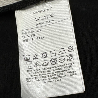 VALENTINO 2017 Black Untitled Logo Studded T-Shirt Size 3XL