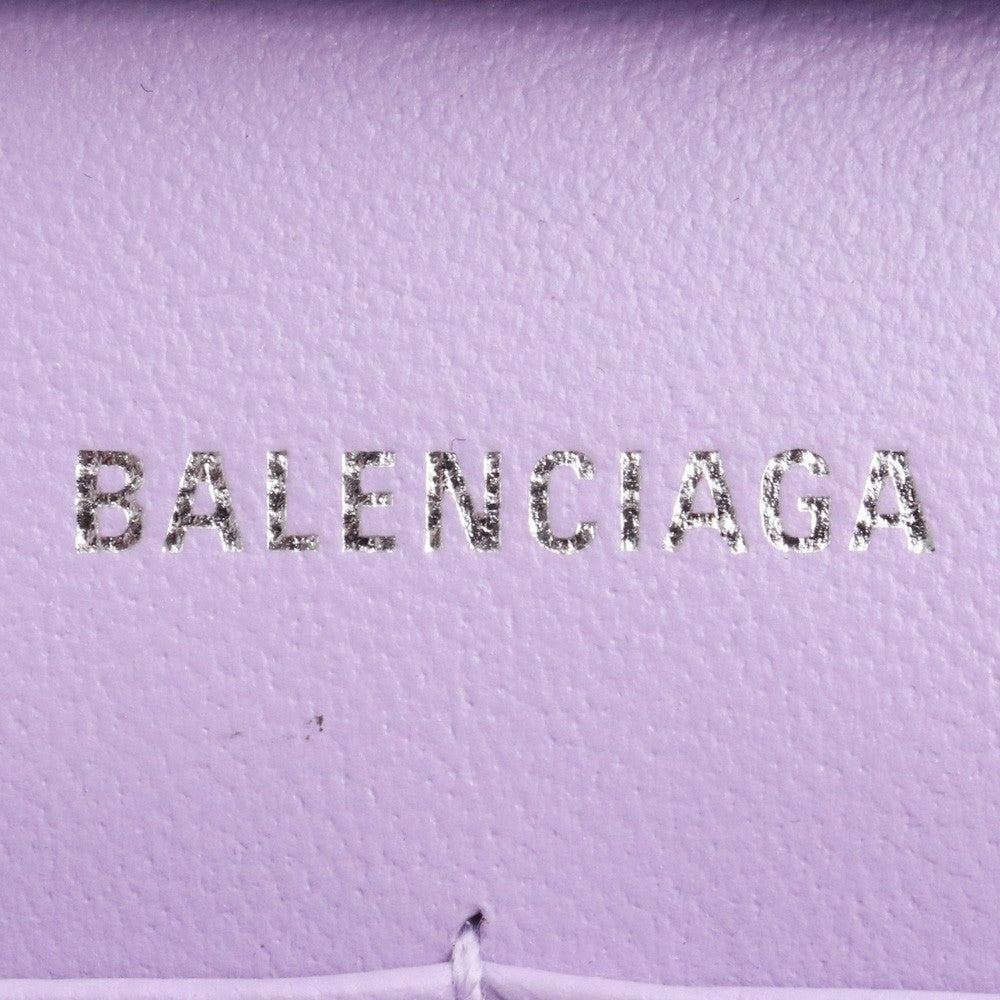 BALENCIAGA Hourglass Chain Wallet Purple Croc Emb. Bag Size F
