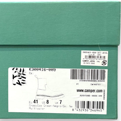 Camper EKI CrazyCow Green-Negro Boots Size EU41