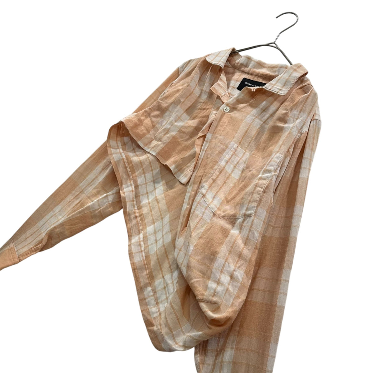 COMME des GARCONS FRANCE 80s Asymmetrical Check Shirt Size S