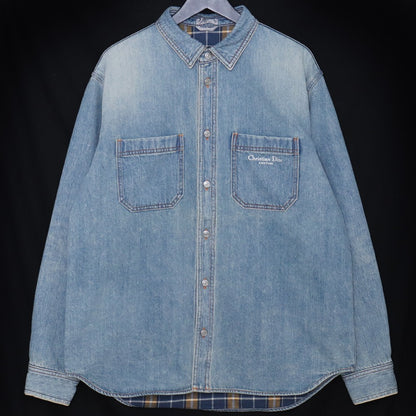DIOR 25SS Cotton Denim Overshirt Indigo Shirt Size 39
