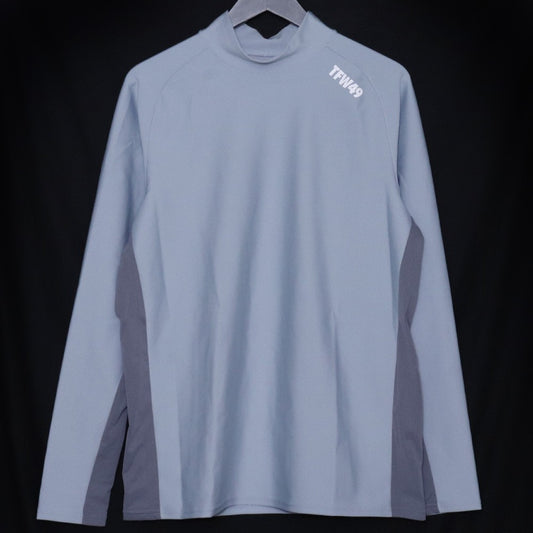 TFW49 Side Mesh Mockneck Long Sleeve T-Shirt Blue Size L