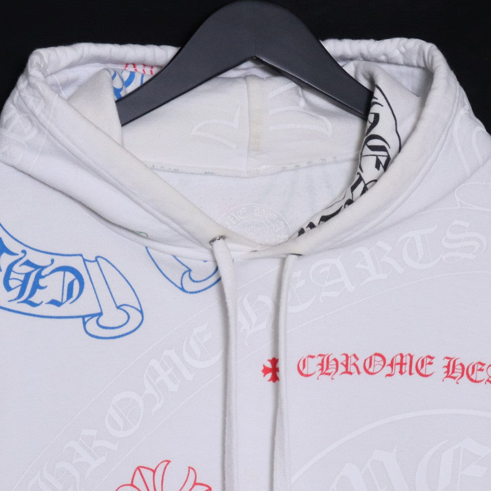 CHROME HEARTS Stencil Print Hoodie White Size L