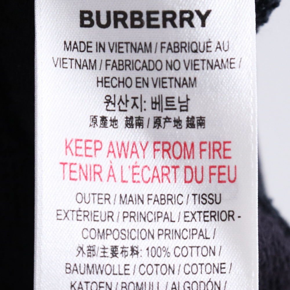 BURBERRY Front Logo Cotton Hoodie Black Size M