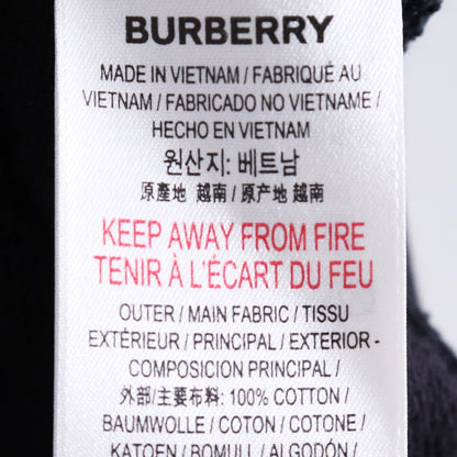 BURBERRY Front Logo Cotton Hoodie Black Size M