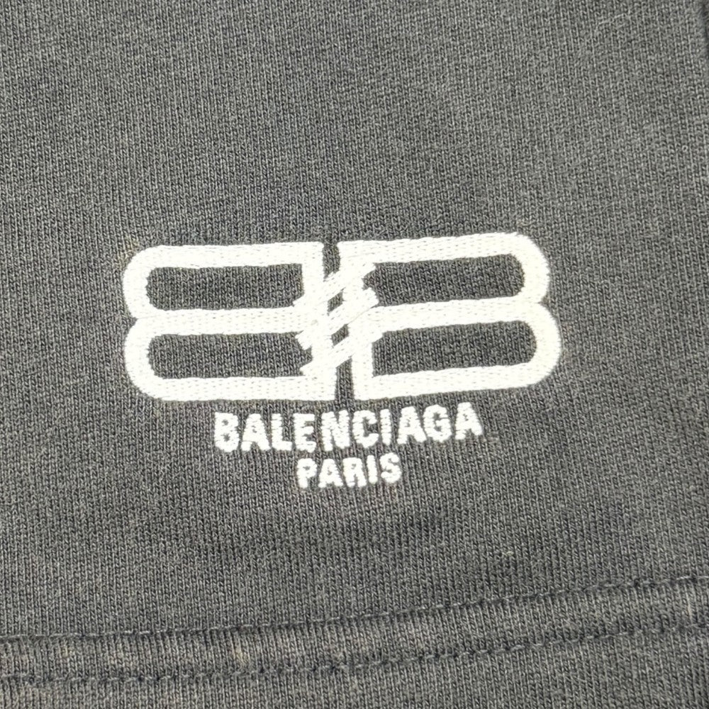 Balenciaga BB Paris Icon Logo Jogger Shorts Black Size M