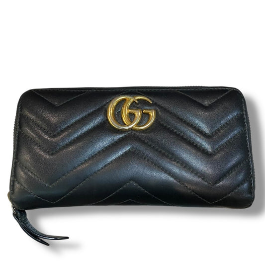 GUCCI GG Marmont Zip Around Wallet Black Size F