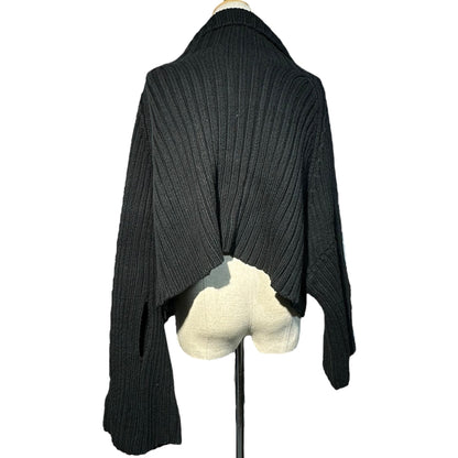 Y's Short Thick Ribbed Cotton Turtleneck Sweater Size 3