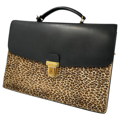 CELINE 19SS Hedi Slimane Leopard Cartable Briefcase Bag