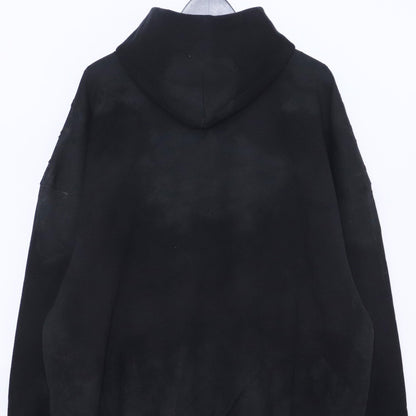 BALENCIAGA SKATER HOODIE Distressed Patch Black Size 2
