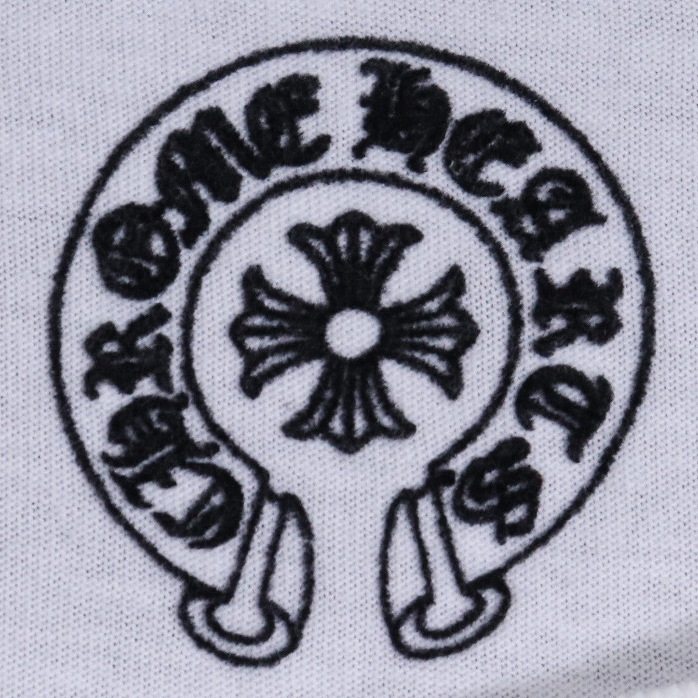 CHROME HEARTS Old Scroll Label Collar T-Shirt White Size M