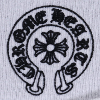 CHROME HEARTS Old Scroll Label Collar T-Shirt White Size M