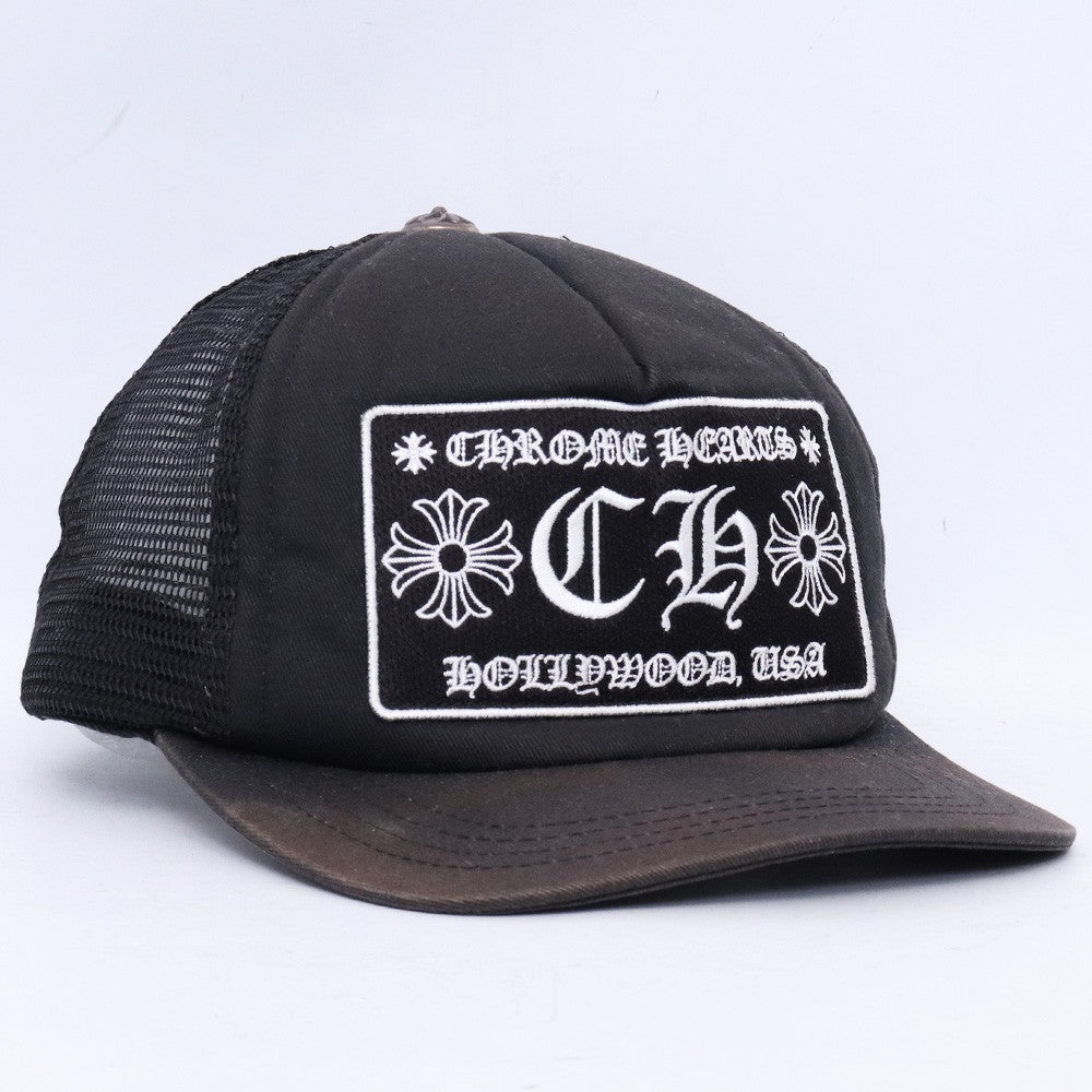 CHROME HEARTS Black Mesh Trucker Cap Size F