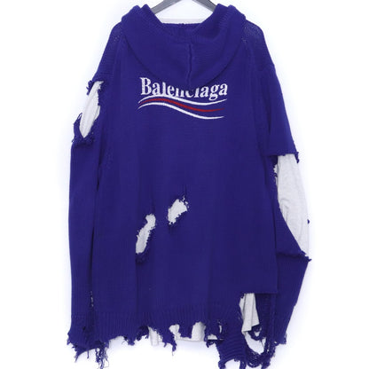 BALENCIAGA 21AW Political Campaign Hoodie Blue Size S