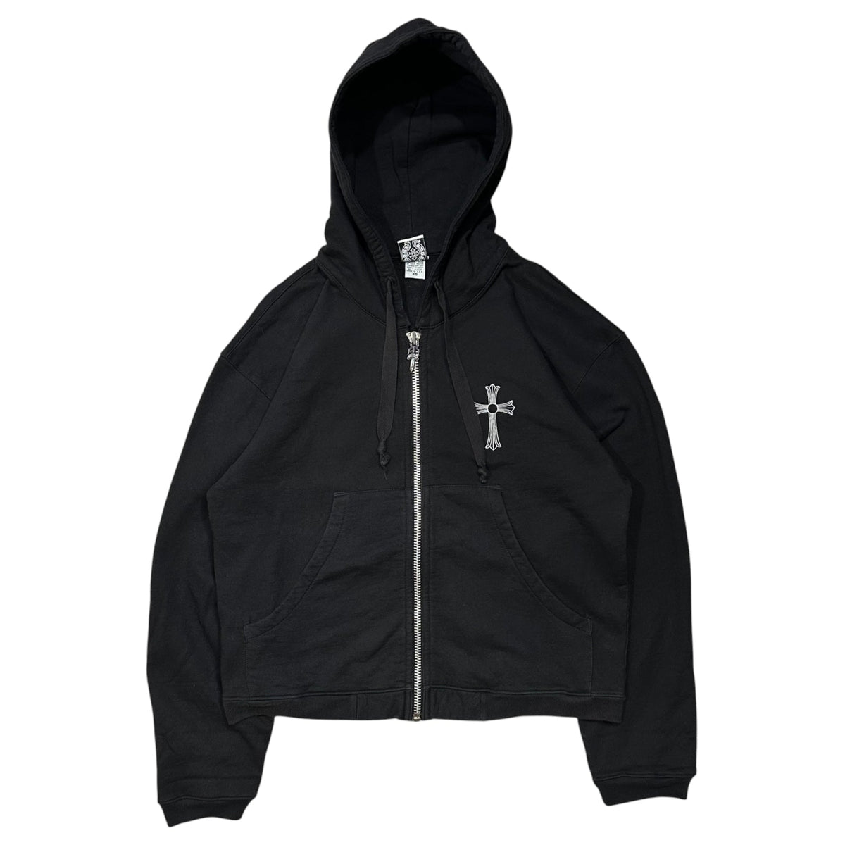 CHROME HEARTS 90s Dagger-Charm Zip Back-Print Multi Hoodie Size XS