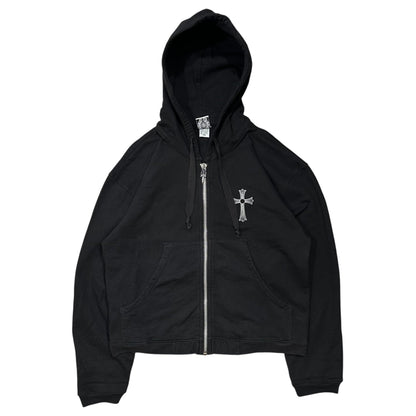 CHROME HEARTS 90s Dagger-Charm Zip Back-Print Multi Hoodie Size XS