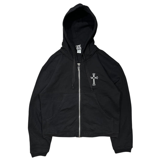 CHROME HEARTS 90s Dagger-Charm Zip Back-Print Multi Hoodie Size XS