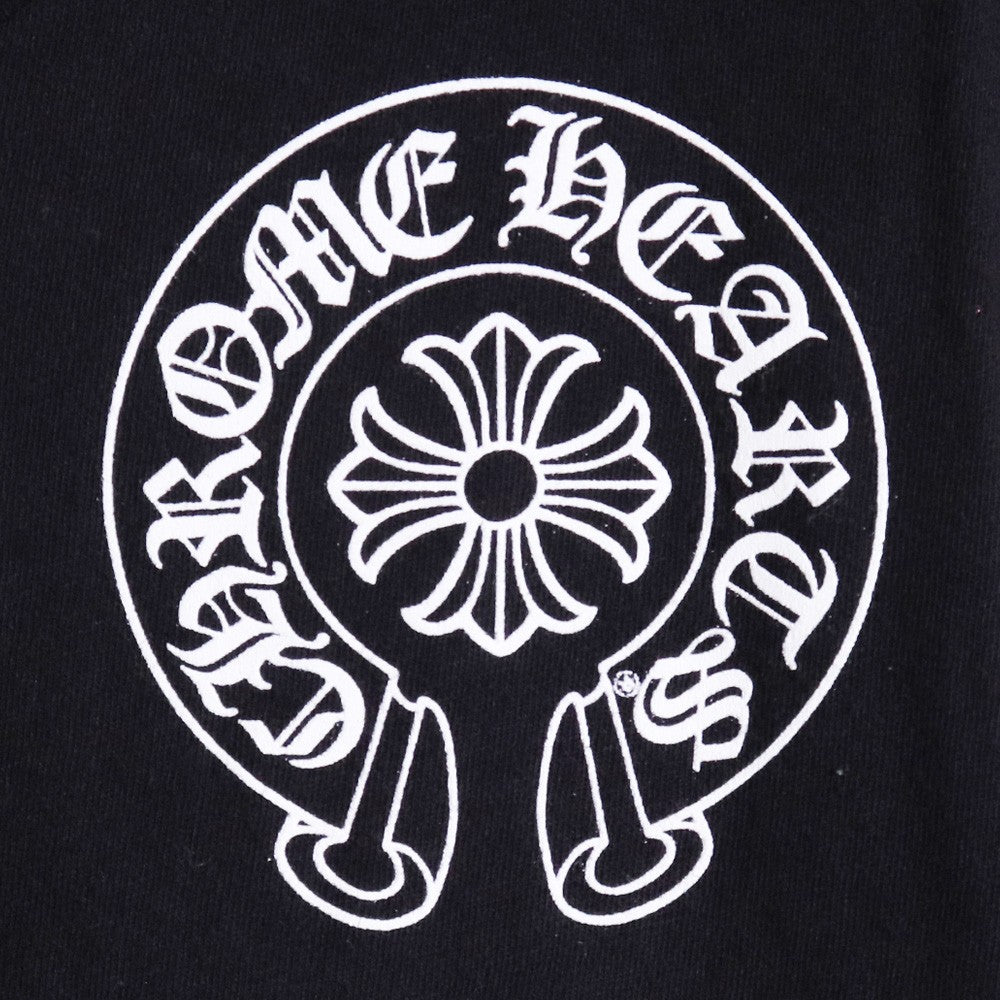 CHROME HEARTS Horseshoe Print V-Neck T-Shirt Black Size S