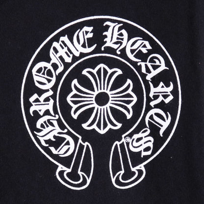 CHROME HEARTS Horseshoe Print V-Neck T-Shirt Black Size S