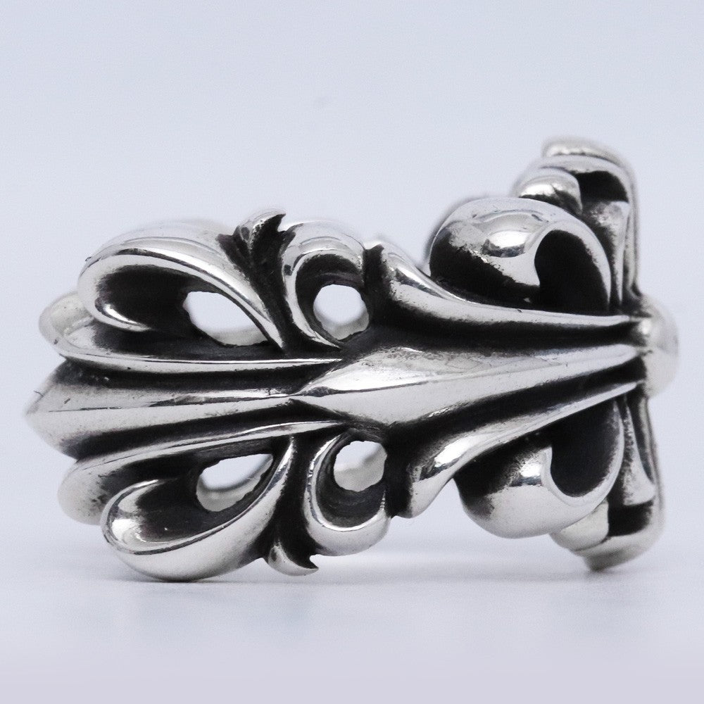 CHROME HEARTS Double Floral Cross Ring Silver Size ONE SIZE