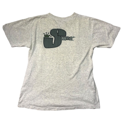 STUSSY 80s Vintage Big S Logo T-Shirt Gray Size SIZE L
