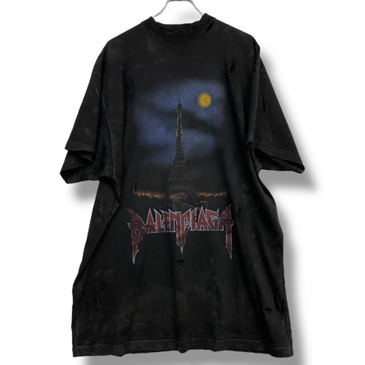BALENCIAGA 23SS Paris Moon Oversized T-Shirt Black Size 1