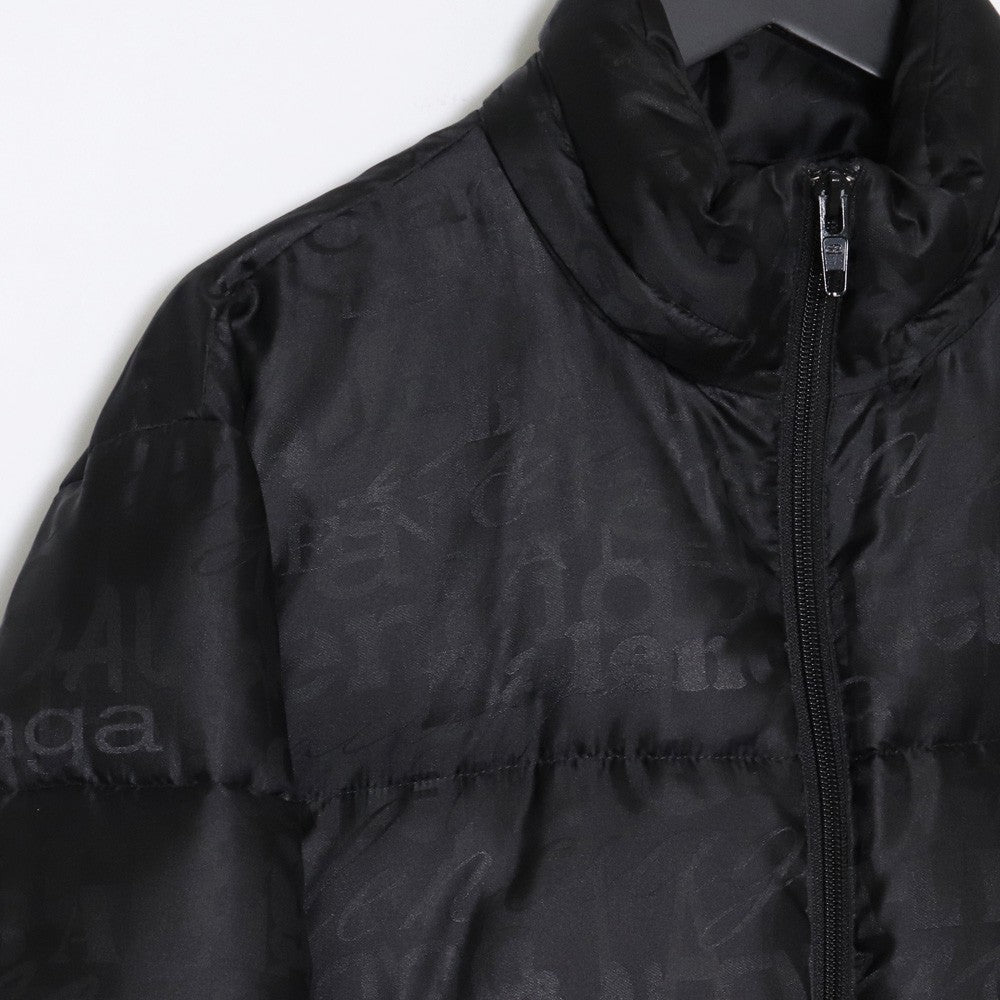 Balenciaga All-Over Logo Down Jacket Black Size 46