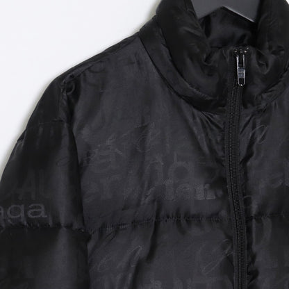 Balenciaga All-Over Logo Down Jacket Black Size 46