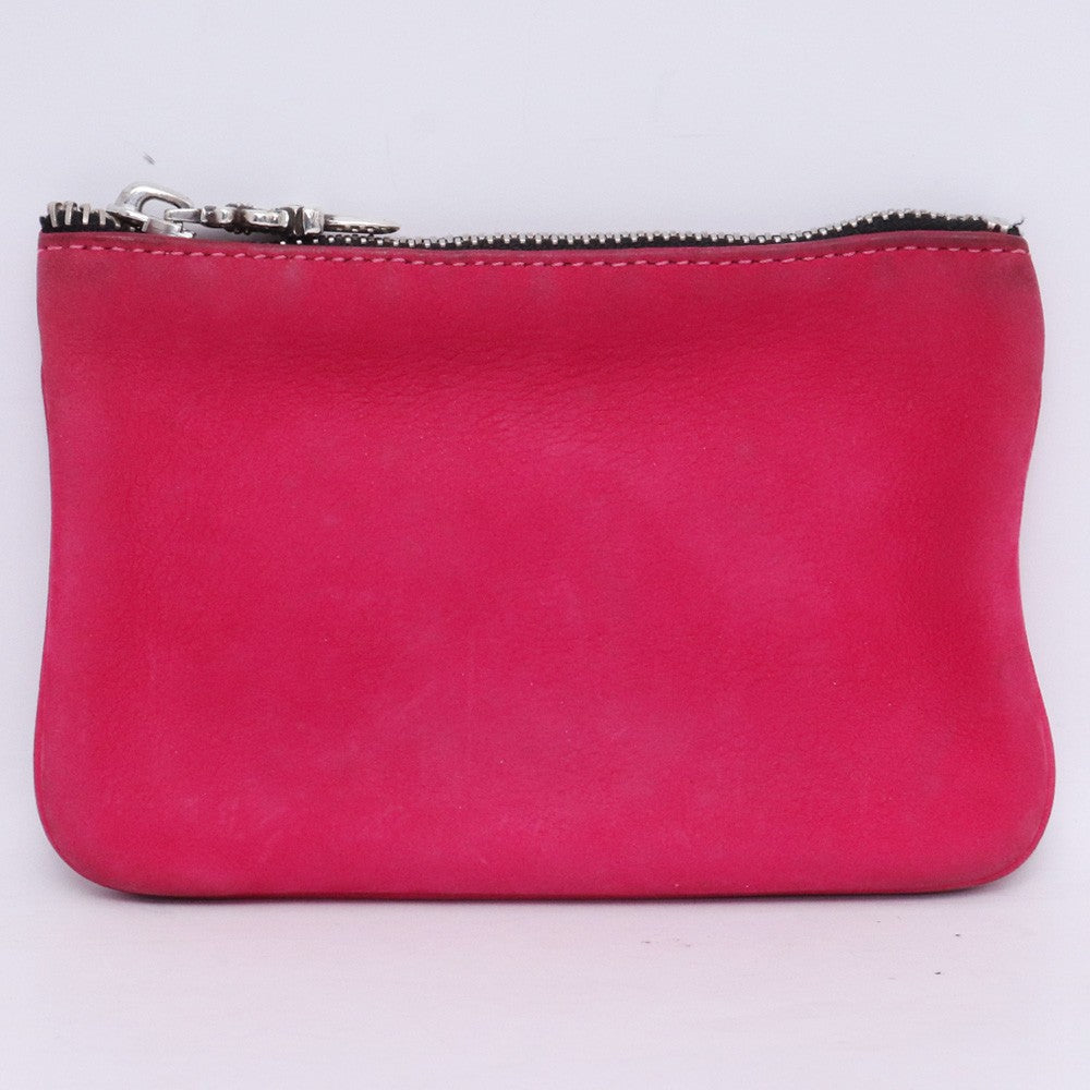 CHROME HEARTS ZPR CHG PURSE Nubuck Coin Wallet Pink Size F