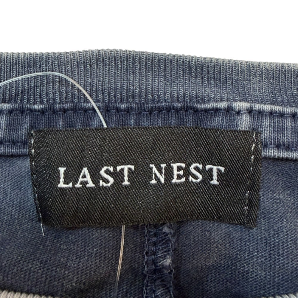 LAST NEST Layered Blue Black Long Sleeve T-Shirt Size L