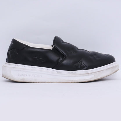 LOUIS VUITTON Beverly Hills Monogram Slip-Ons Black Size 7.5