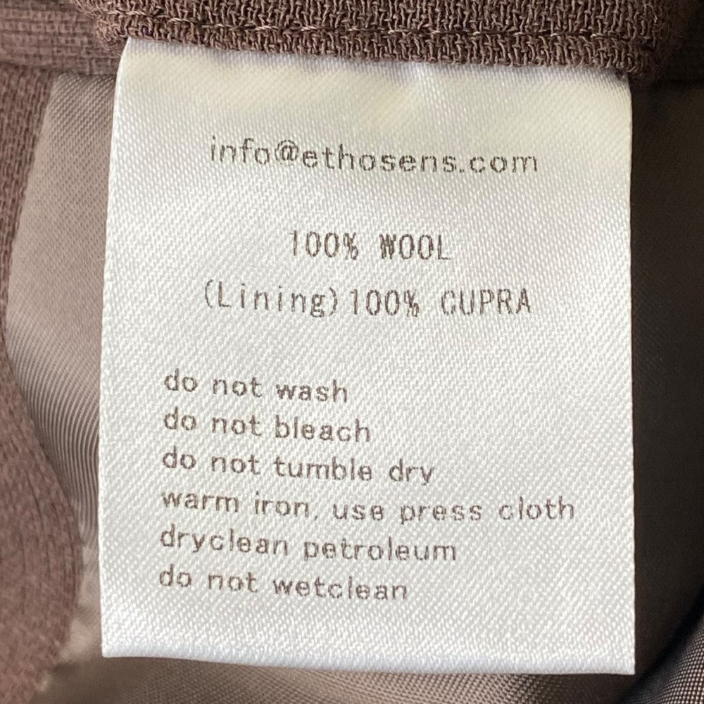 ETHOSENS Layer Collar Wool Coat Brown