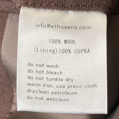 ETHOSENS Layer Collar Wool Coat Brown