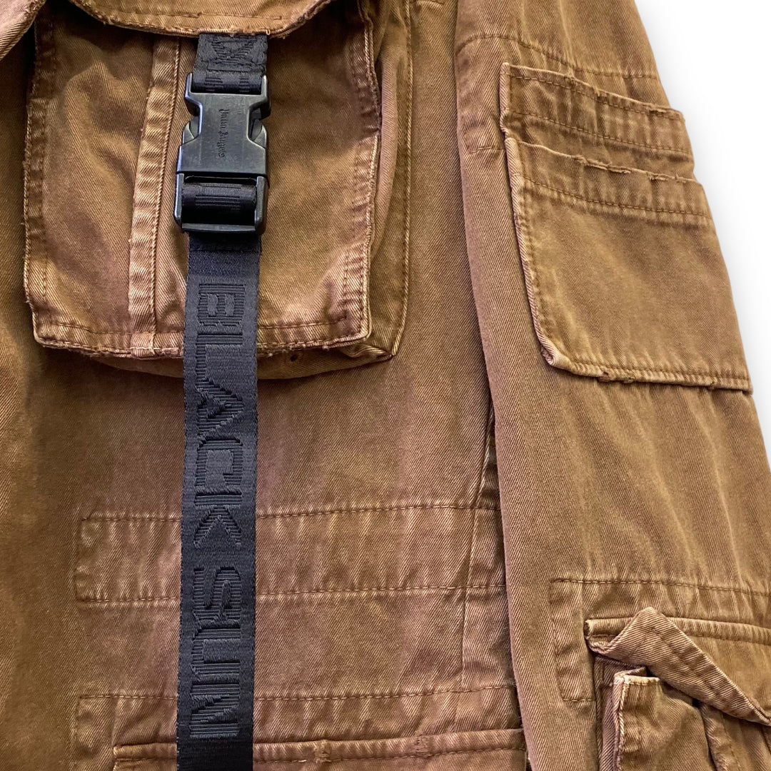 PALM ANGELS Cargo Blazer Jacket Brown Size 48