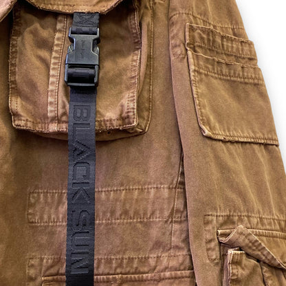 PALM ANGELS Cargo Blazer Jacket Brown Size 48