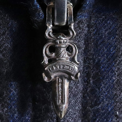 CHROME HEARTS Y NOT HEYWOOD Dagger Zip Shirt Gray Size M