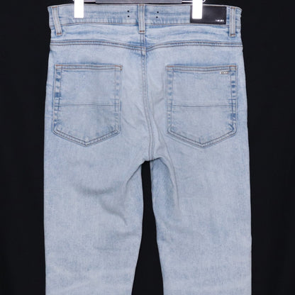 AMIRI MX1 Leather Bandana Skinny Jeans Blue Size 31