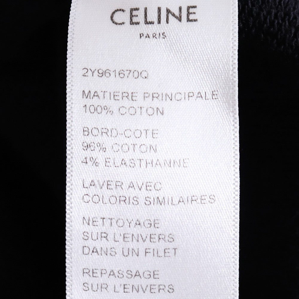 CELINE Stud Logo Pullover Hoodie Black Size XXL
