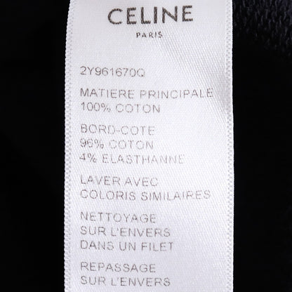 CELINE Stud Logo Pullover Hoodie Black Size XXL