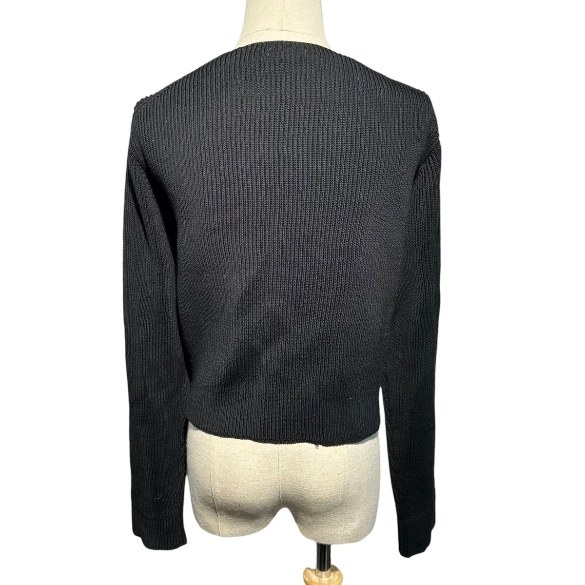 Y's 90s Buttonless Cotton Knit Cardigan Black Size FREE
