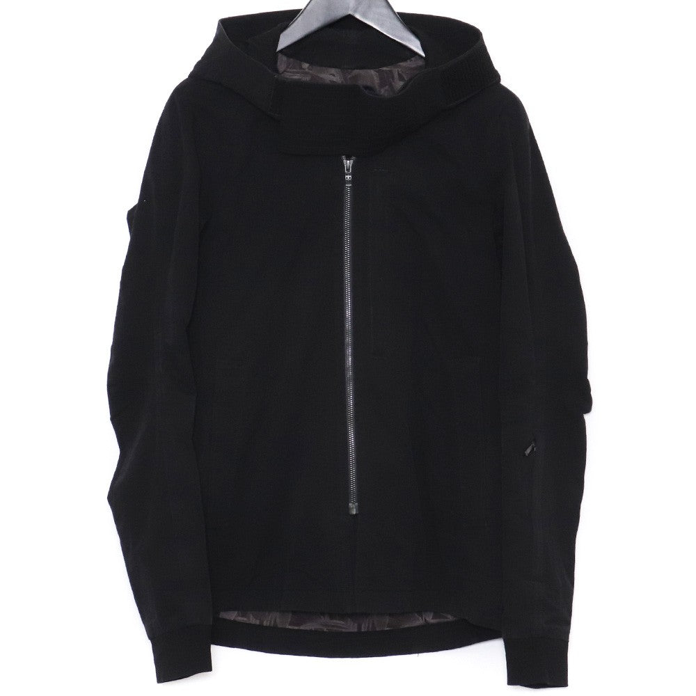 Devoa Black Hooded Zip-Up Jacket Size 1