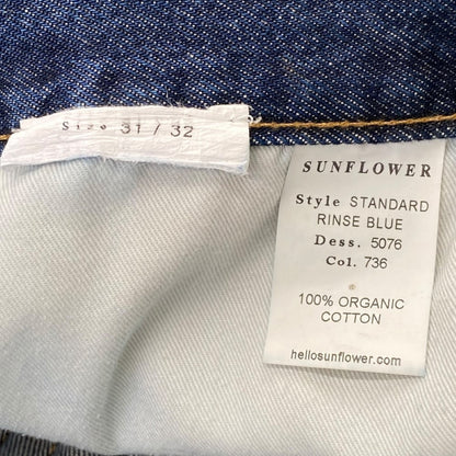 SUNFLOWER 5076 Standard Denim Jeans Indigo Size 31 32