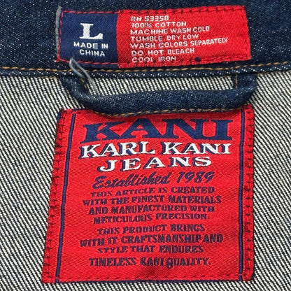 Karl Kani 90s Logo 2nd Type Denim Tracker Jacket Blue Size L