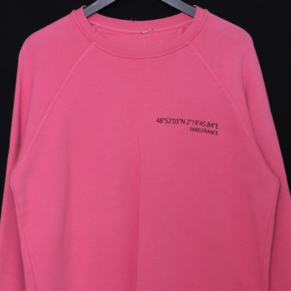 VALENTINO Distressed Back Print Sweatshirt Pink Size XS