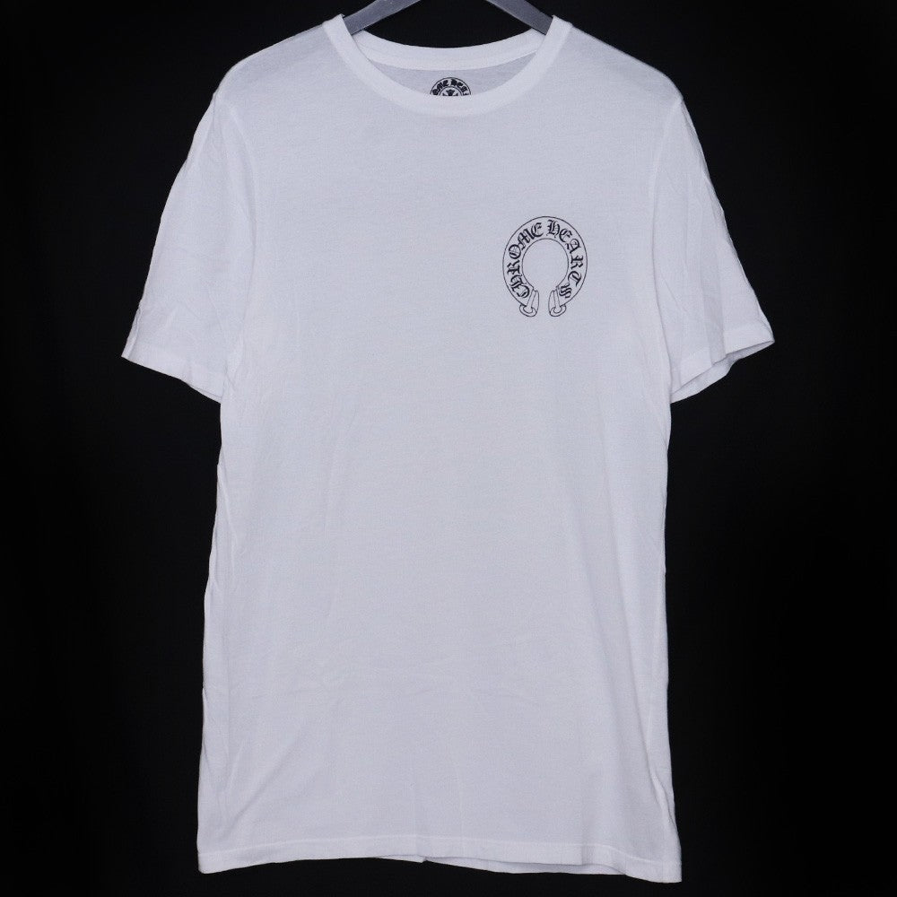CHROME HEARTS Old Scroll Label Collar T-Shirt White Size M