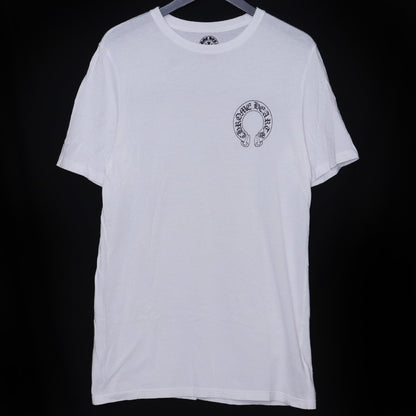CHROME HEARTS Old Scroll Label Collar T-Shirt White Size M